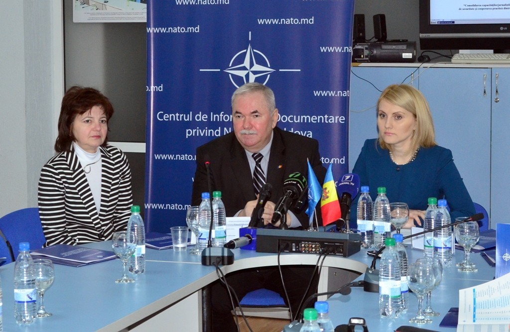 Press conference regarding the launch of the project “Capacity building of journalists in reflecting topics related to security and the cooperation between the Republic of Moldova and NATO”