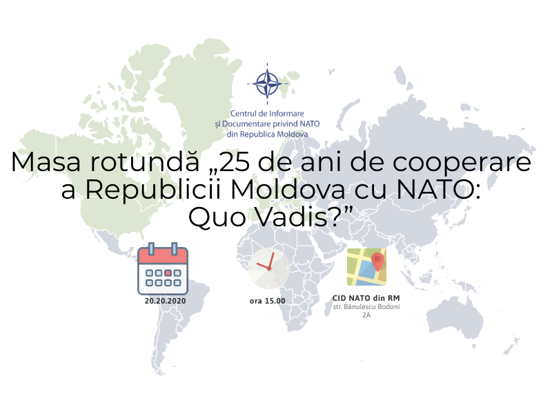 ANUNȚ: Masa rotundă „25 de ani de cooperare a Republicii Moldova cu NATO: Quo Vadis?”